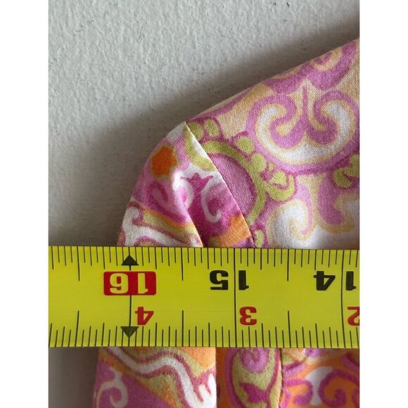 Oscar De La Renta Womens Long Sleeve Pink Paisley Print Mini Shift Dress Sz S - Picture 10 of 12